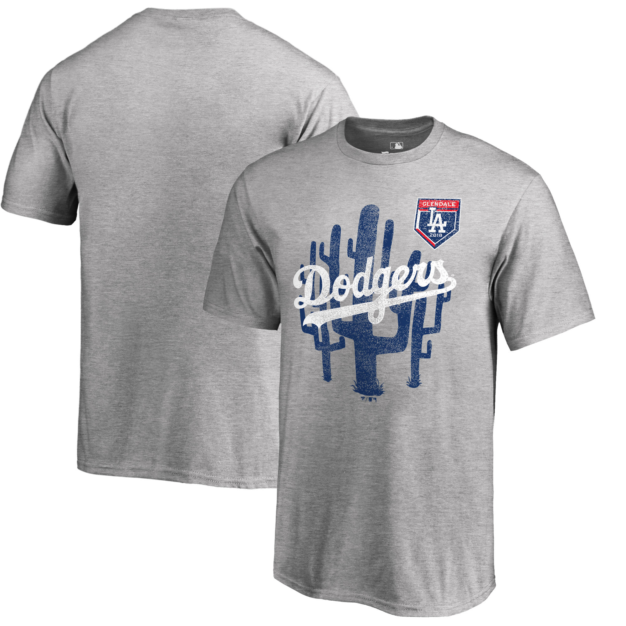 Men's Los Angeles Dodgers Fanatics Branded 2018 MLB Spring Training Vintage T-Shirt – Heather Gray